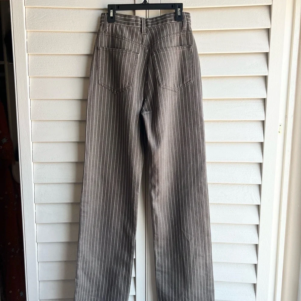 Reformation Pinstripe Wide Leg Jeans - Picture 3 of 5